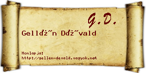 Gellén Dévald névjegykártya